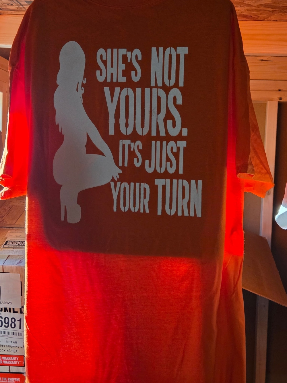 Women's Graphic Sleep Tee - Orange "She's Not Yours"